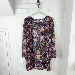 Love Fire Boho Patterned Bell Sleeve Dress Size S